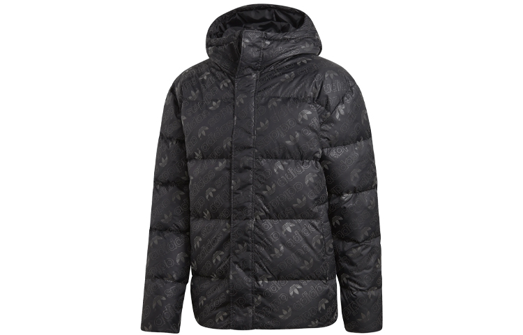 adidas Originals Black Reflective Hooded Down Jacket Winter Warmth ED5841