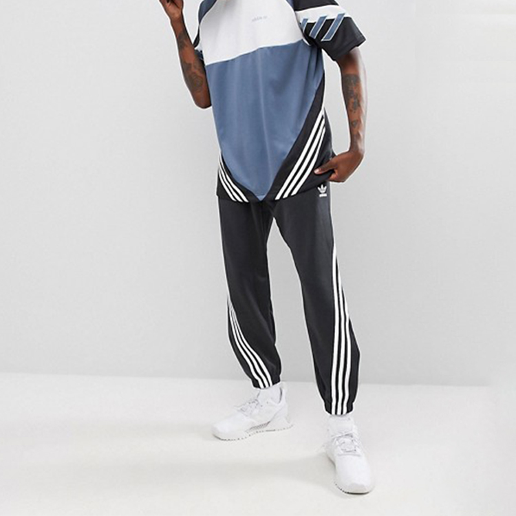 Shop Adidas Originals Black Retro 3-Stripes Joggers Running Pants CE4806