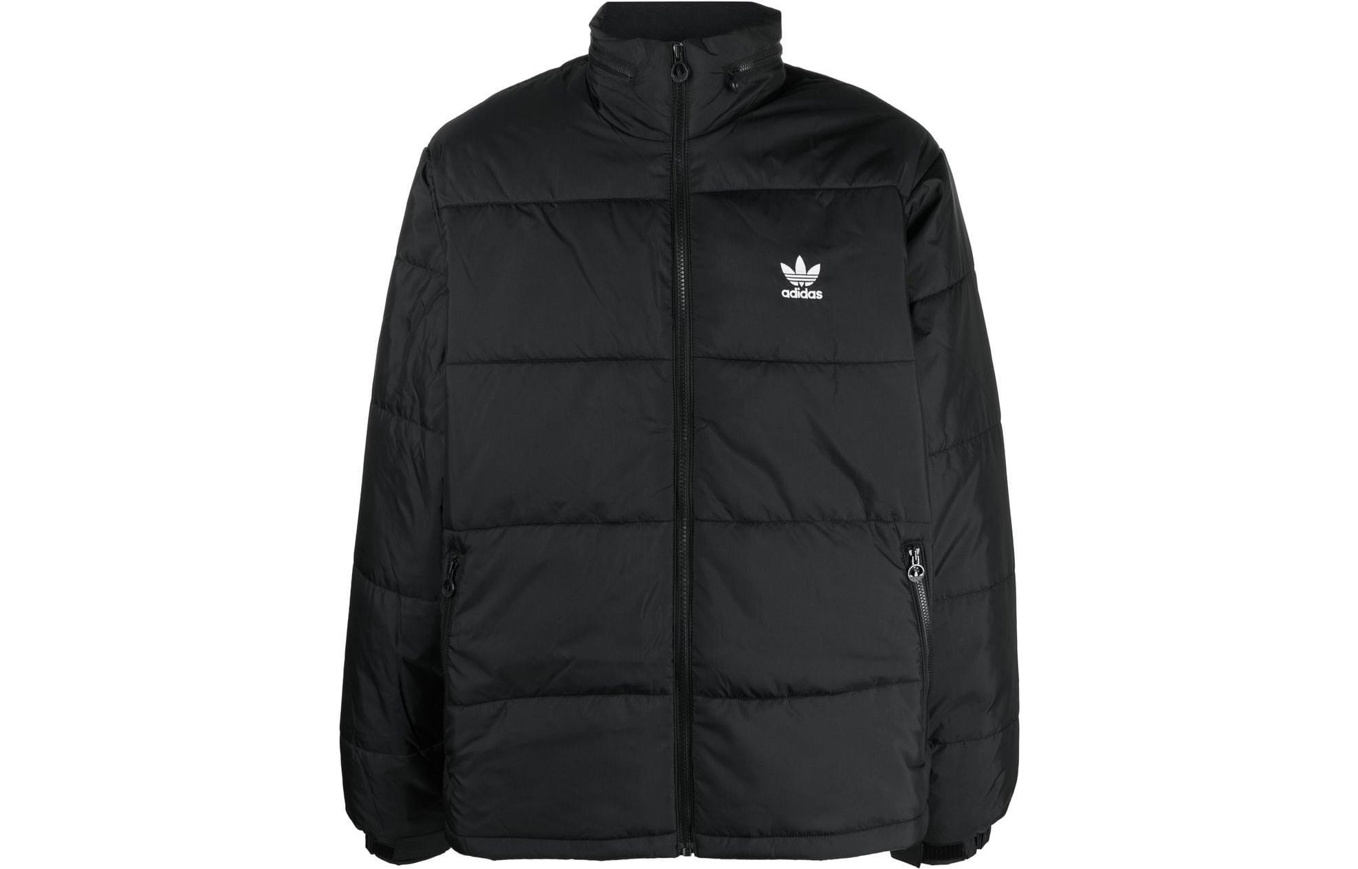 adidas Originals Black Retro Track Jacket with Printed Logo for Men HL9190