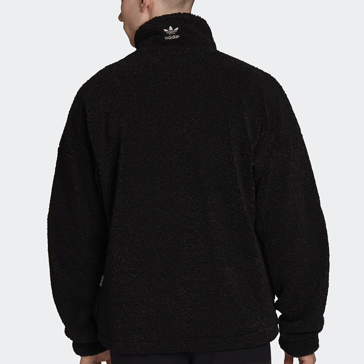 adidas Originals Black Shearling Jacket with Contrasting Trefoil Logo GC8695 圖 5