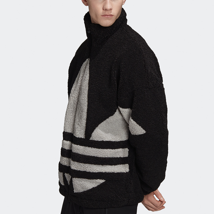 adidas Originals Black Shearling Jacket with Contrasting Trefoil Logo GC8695 圖 6