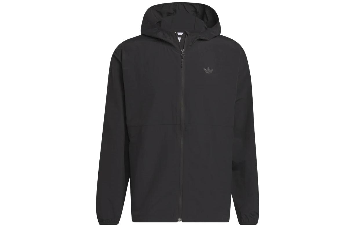 adidas Originals Black Solid Color Hoodie Jacket Unisex Casual Wear HS3020