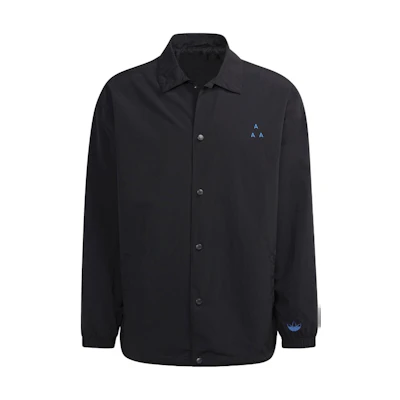 adidas Originals Black Solid Color Long-Sleeve Polo Collar Jacket H20492