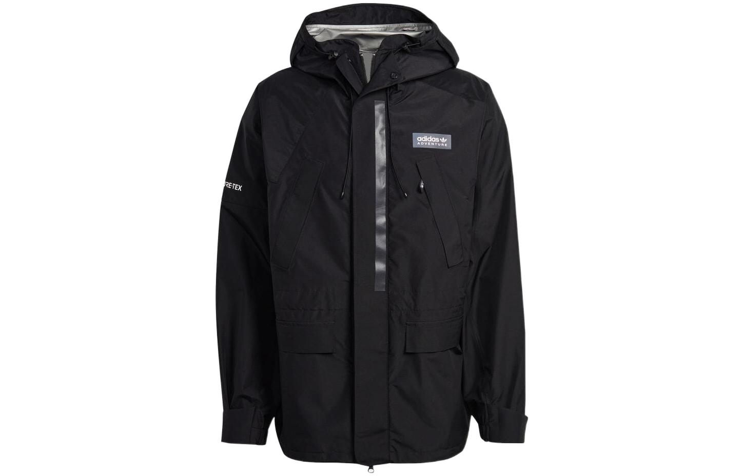 adidas Originals Black Solid Logo Hoodie Jacket IC2347