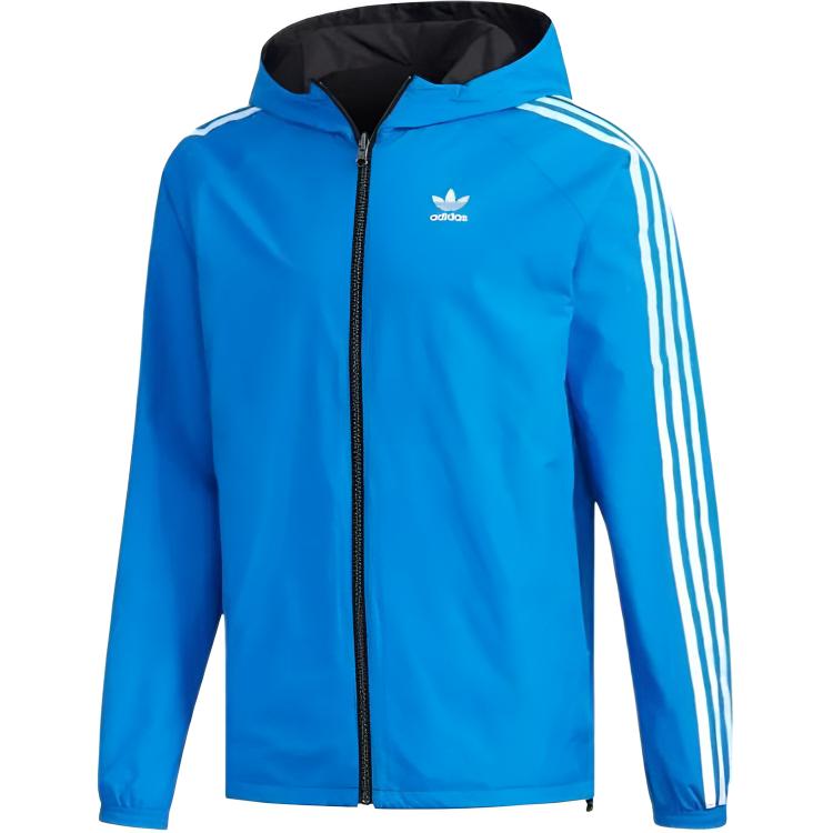 adidas Originals Black Solid Logo Print Zip-Up Hoodie Jacket FK9978