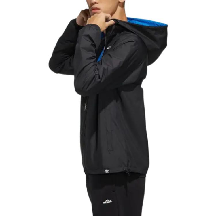 adidas Originals Black Solid Logo Print Zip-Up Hoodie Jacket FK9978 圖 4