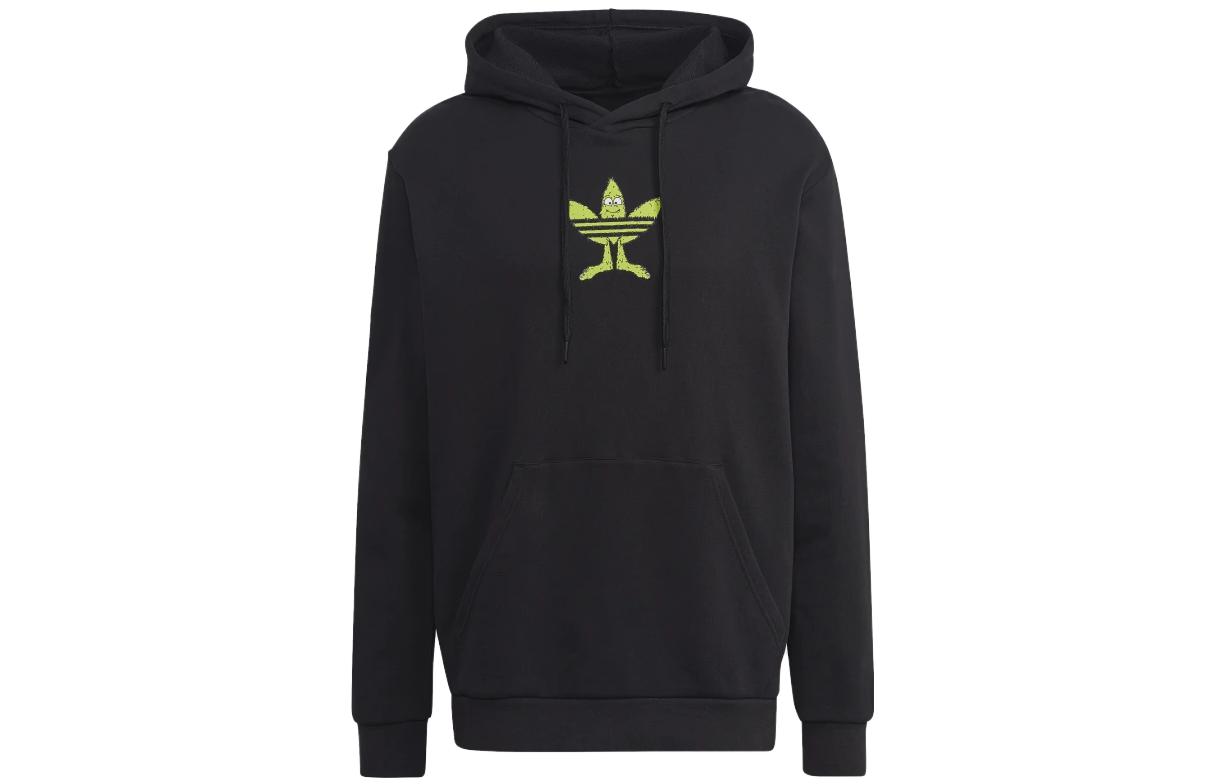 adidas Originals Black Solid Print Hoodie HM2495