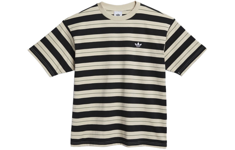Order adidas Originals 黑色條紋圖案圓領T恤。 GL9913