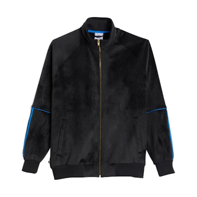 adidas Originals Black Striped Logo Print Zip Jacket HN1842