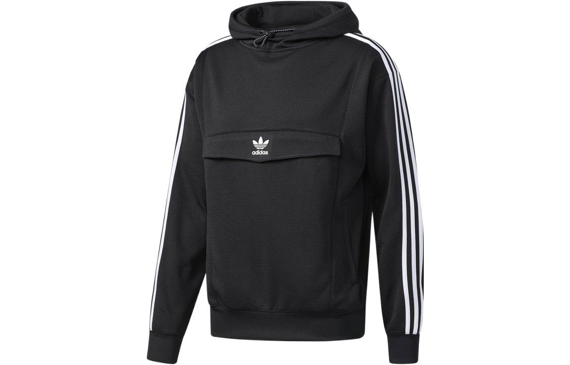 adidas Originals Black Striped Print Pullover Hoodie BS4528