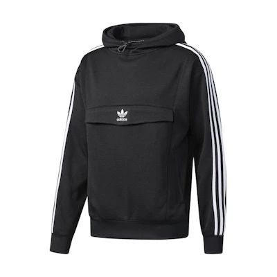 adidas Originals Black Striped Print Pullover Hoodie BS4528