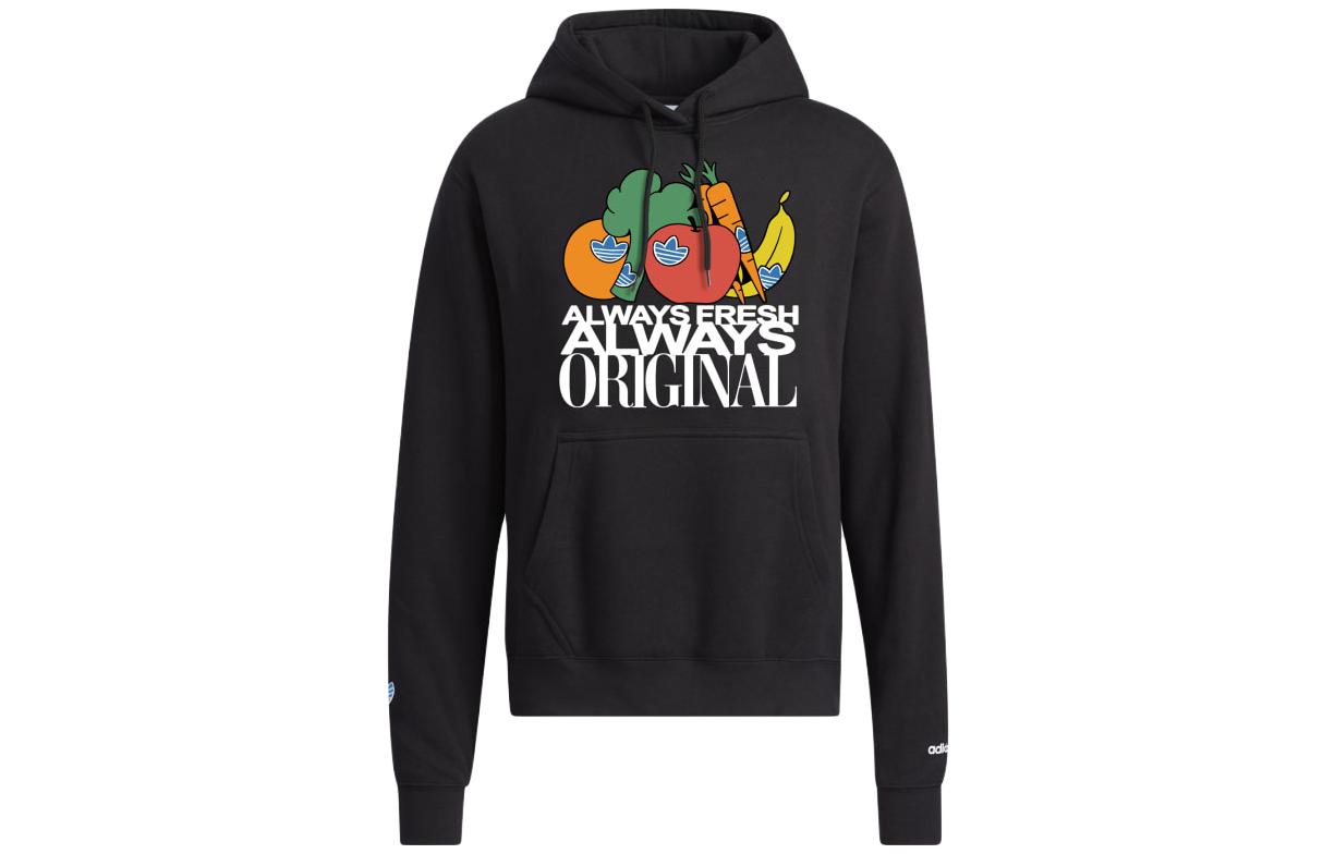 adidas Originals Black Sweatshirt with Fruit & Veggie Graphic Print HD5259