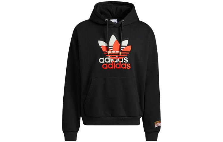 adidas Originals Black Trefoil Logo Hoodie Long Sleeve Pullover H62576