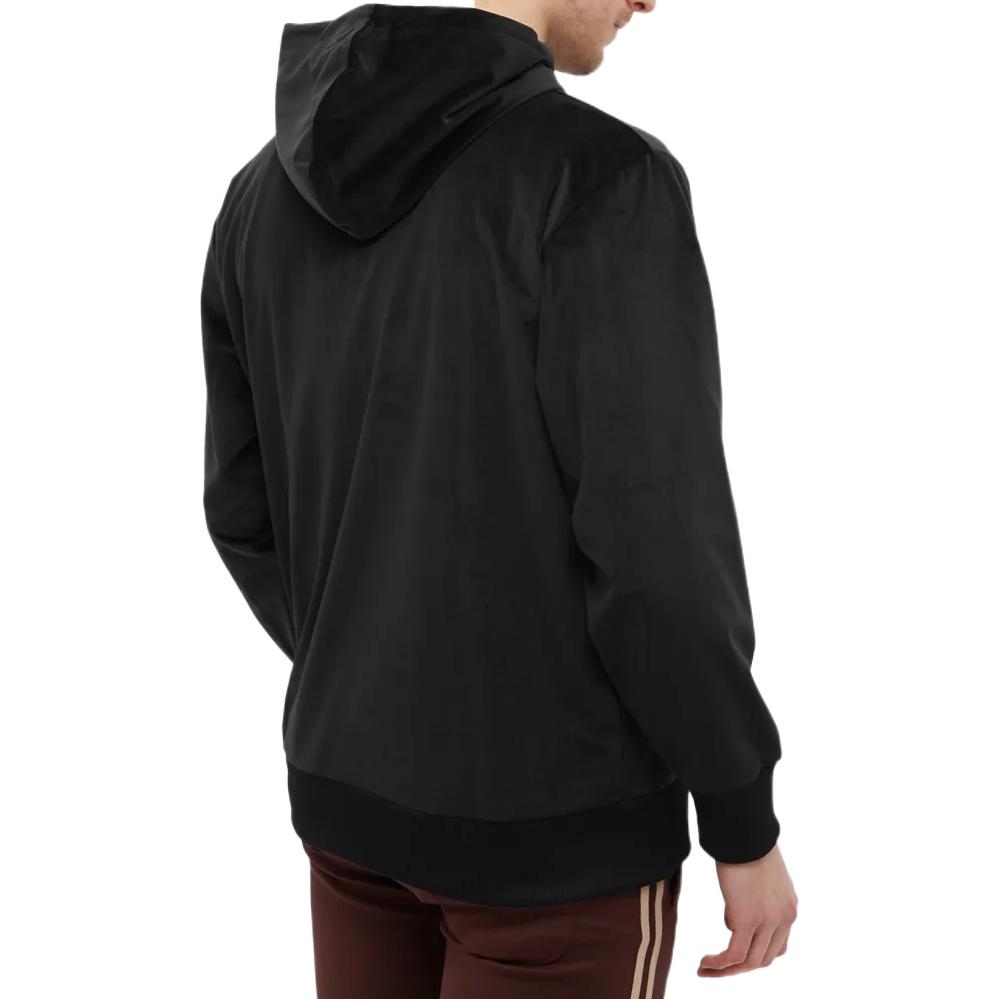 adidas Originals Black Velour Hoodie with Embroidered Logo for Men H11361 圖 4