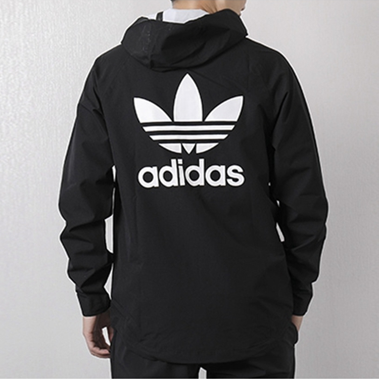 Details for adidas Originals 男士黑色連帽風衣外套 BR4146