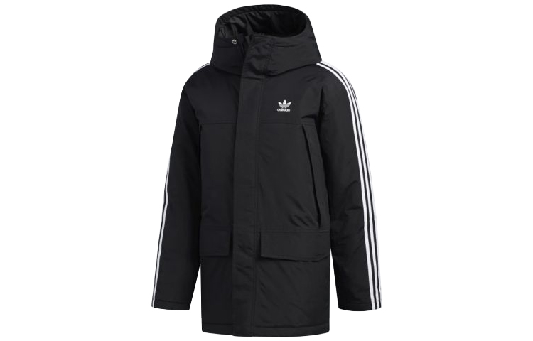 adidas Originals Black Winter Warm Puffer Jacket with Hood ED5834