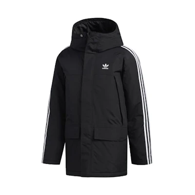adidas Originals Black Winter Warm Puffer Jacket with Hood ED5834