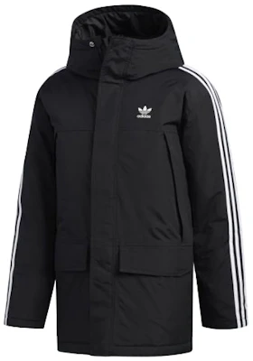 adidas Originals Black Winter Warm Puffer Jacket with Hood ED5834 Order adidas Originals Black Winter Warm Puffer Jacket with Hood ED5834
