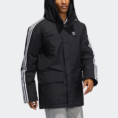 adidas Originals Black Winter Warm Puffer Jacket with Hood ED5834 Details for adidas Originals Black Winter Warm Puffer Jacket with Hood ED5834