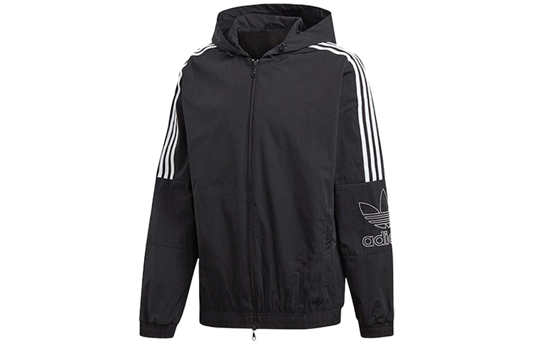 adidas Originals Black Zip-Up Hoodie Sports Jacket EB4086