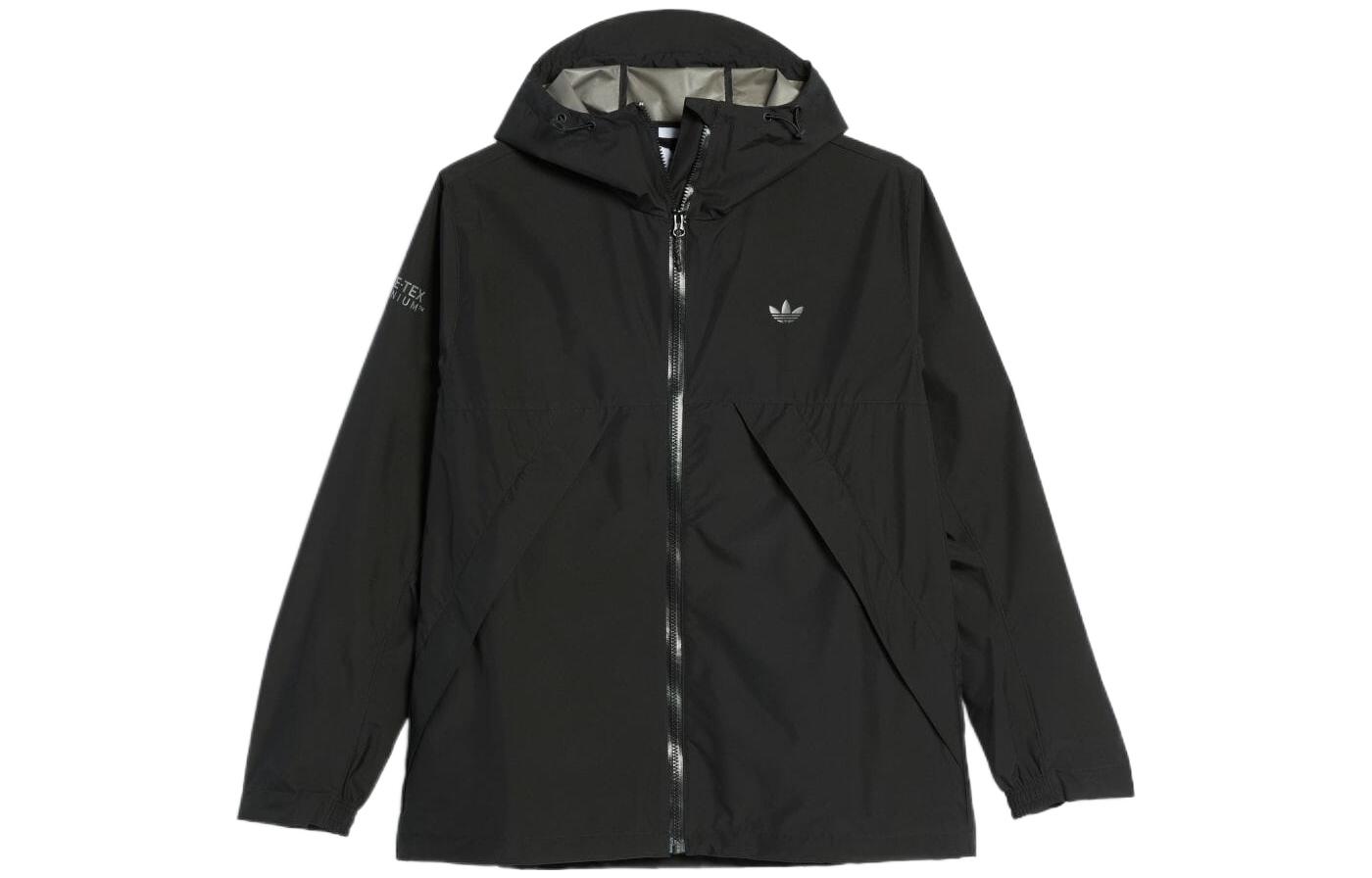 adidas Originals Black Zip Hoodie Jacket with Trefoil Logo HK9890