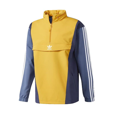 adidas Originals Blocked Anorak Retro Half-Zip Pullover Sweatshirt Yellow Mens BS4504