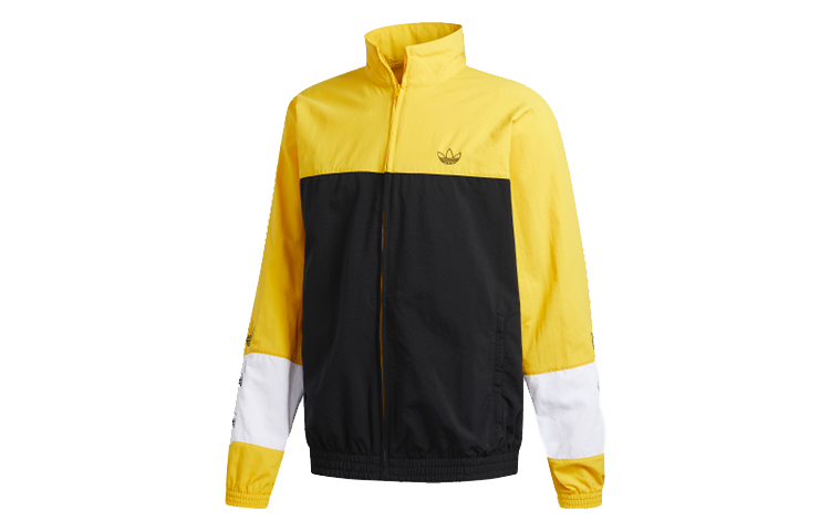 adidas Originals Blocked Warm Up Retro Colorblock Jacket Yellow/Black Mens DV3118