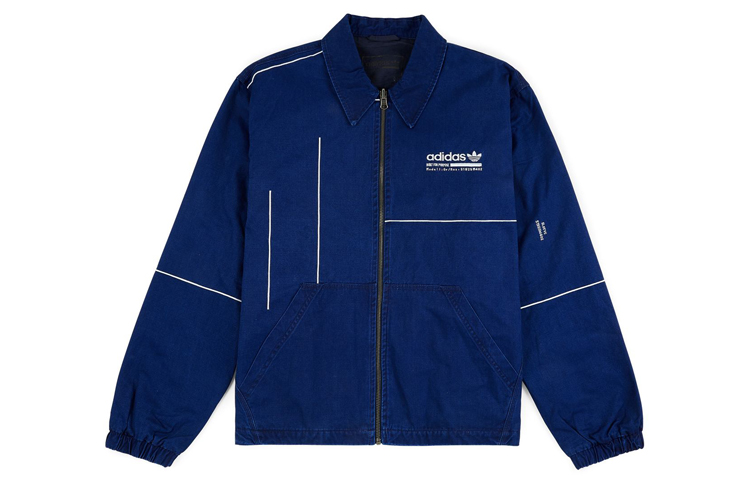 Adidas Originals Blue Casual Comfort Point Collar Track Jacket DV1947