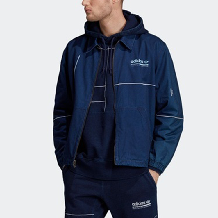 Adidas Originals Blue Casual Comfort Point Collar Track Jacket DV1947 圖 4