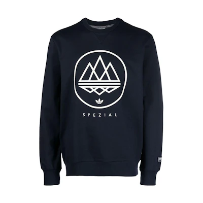 adidas Originals Blue Crewneck Sweatshirt with Solid Print Design HB9530