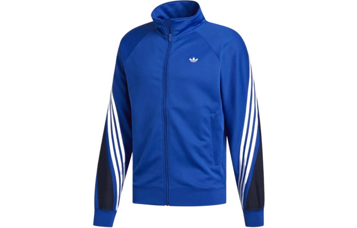 adidas Originals Blue Logo Track Jacket Casual Running Sportswear FM1523