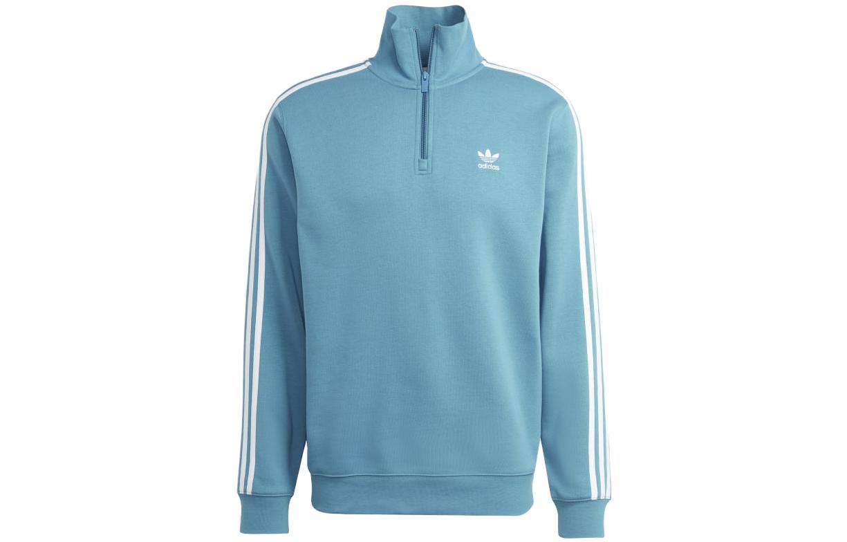 adidas Originals Blue Long-Sleeve Sweatshirt with Three-Stripes Logo IL2499