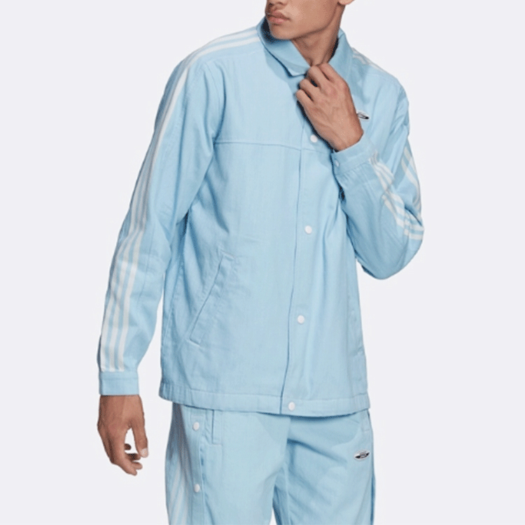 adidas Originals Blue Side-Striped Polo Collar Track Jacket HC9497 圖 4