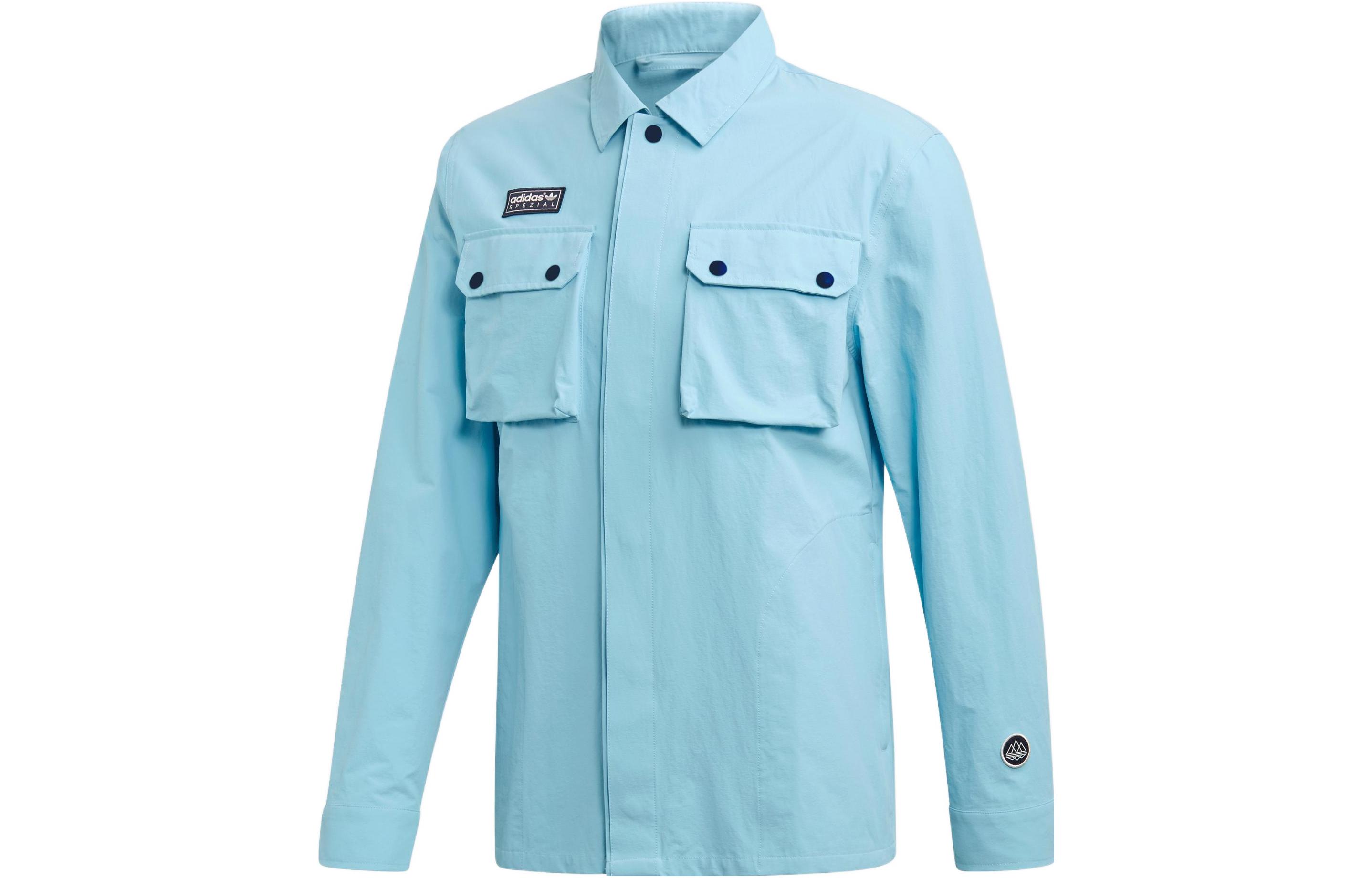 adidas Originals Blue Solid Zip-Up Track Jacket DY5863