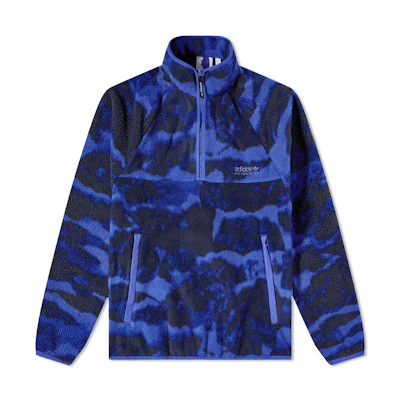 adidas Originals Blue Splatter Print Logo Embroidered Pullover Sweatshirt H09072