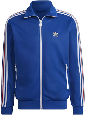 阿迪达斯三叶草蓝色条纹刺绣标志拉链夹克 HK7406 Order 阿迪达斯三叶草蓝色条纹刺绣标志拉链夹克 HK7406