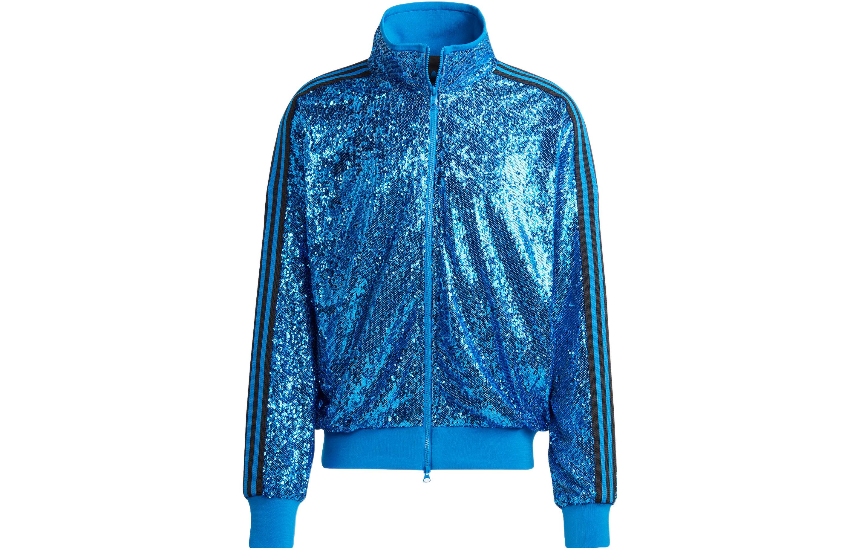 adidas Originals Blue Version  Retro Track Jacket with Striped Sequin Details. IA2463