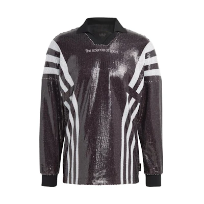 adidas Originals Blue Version Striped Logo Polo Sweatshirt - Black. IA2493