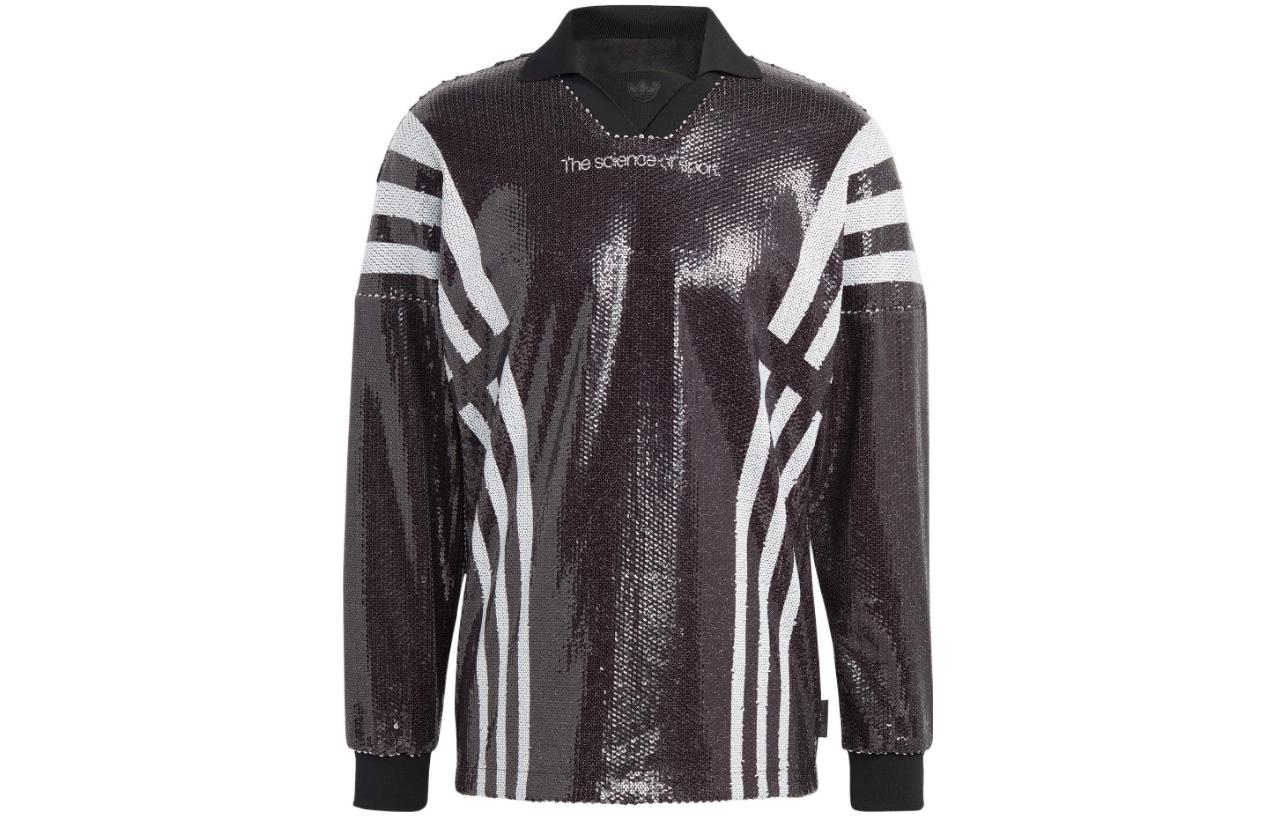 Order adidas Originals Blue Version  Striped Logo Polo Sweatshirt - Black. IA2493