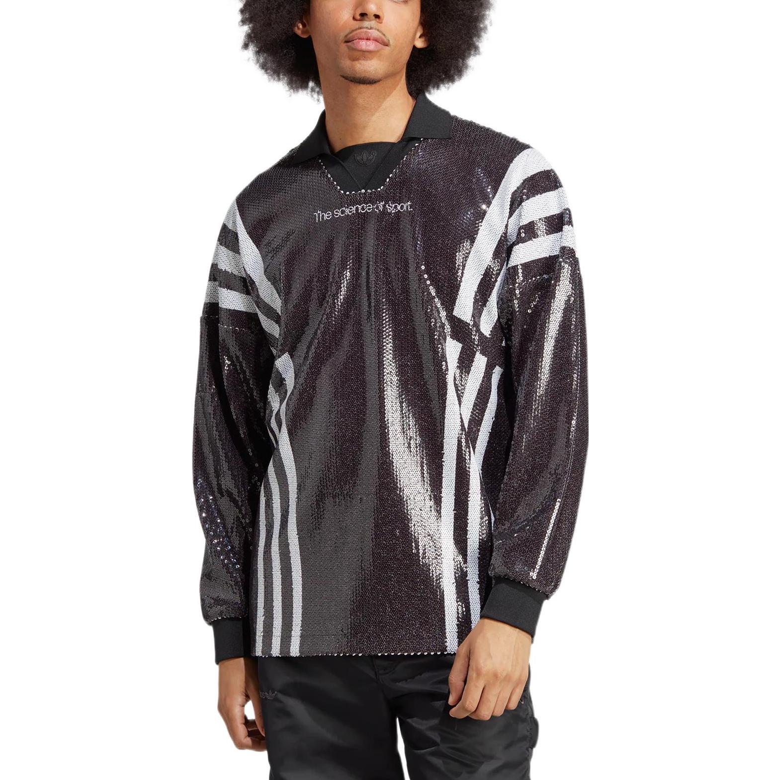 Purchase adidas Originals Blue Version  Striped Logo Polo Sweatshirt - Black. IA2493