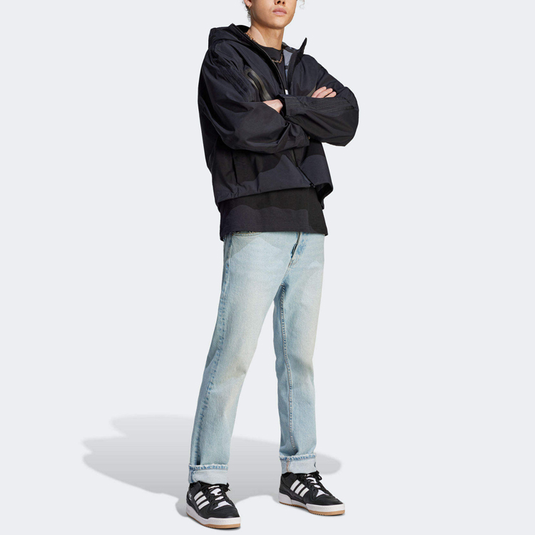 adidas Originals Blue Version Full-Zip Long Sleeve Jacket Black IL6166 圖 5