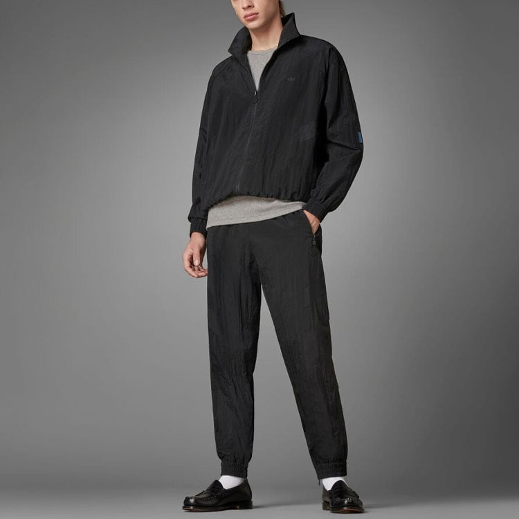 adidas Originals Blue Version Logo Colorblock Zip-Up Track Jacket Black Mens HD2241 圖 3