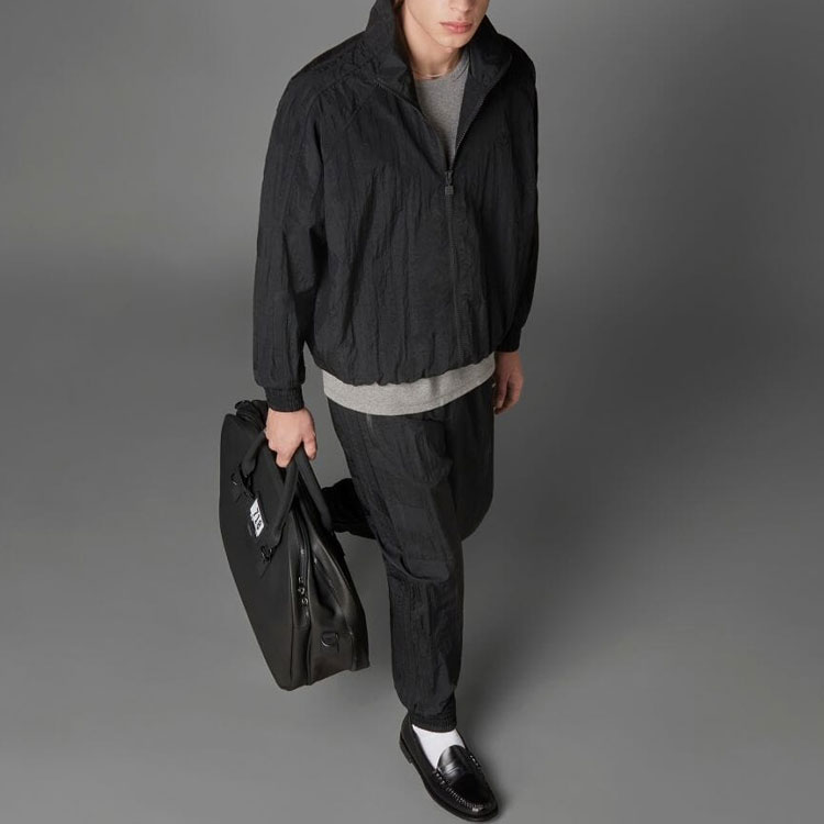 adidas Originals Blue Version Logo Colorblock Zip-Up Track Jacket Black Mens HD2241 圖 5