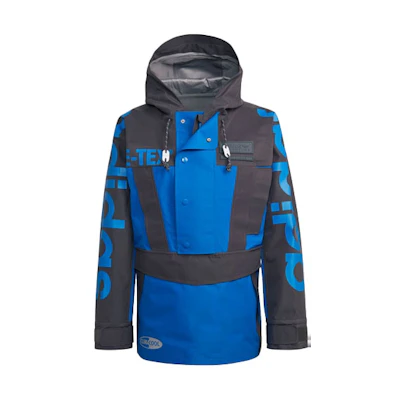 adidas Originals Blue Version Logo Print Hooded Rain Jacket - Blue HD2235