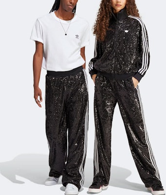 adidas Originals 藍色復古亮片條紋針織運動長褲-Unisex. HM2053 Lookbook adidas Originals 藍色復古亮片條紋針織運動長褲-Unisex. HM2053