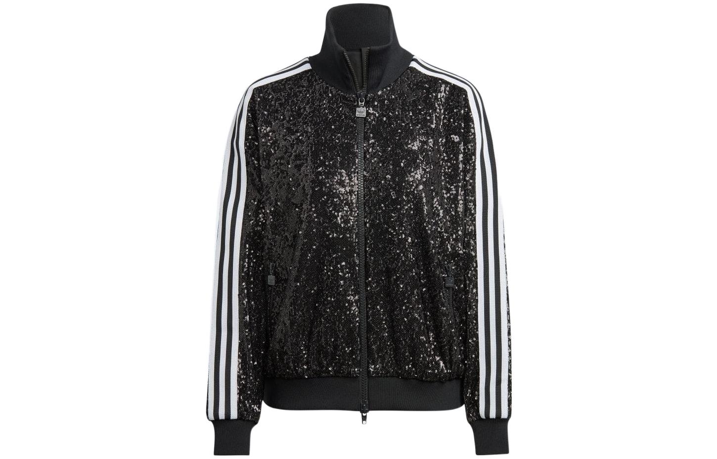 adidas Originals Blue Version Sequin Stripe Track Jacket Unisex Black. HM2054