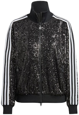 adidas Originals 藍版亮片條紋運動夾克 男女款 黑色 HM2054 Order adidas Originals 藍版亮片條紋運動夾克 男女款 黑色 HM2054