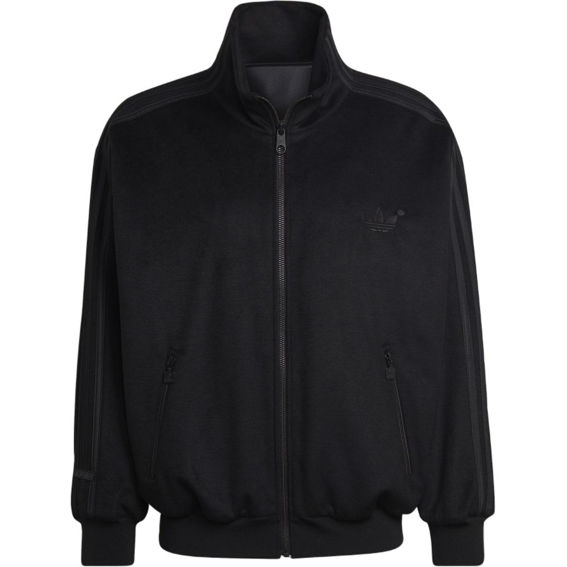 adidas Originals Blue Version Solid Logo Embroidered Jacket Black HM2342