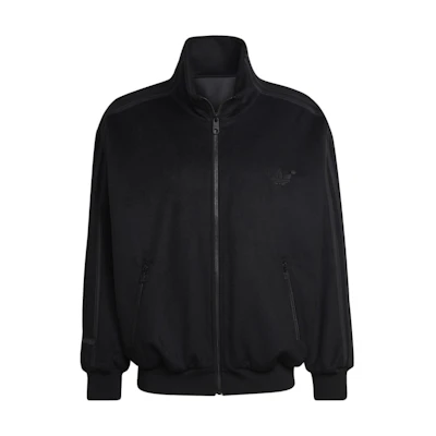 adidas Originals Blue Version Solid Logo Embroidered Jacket Black HM2342