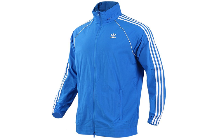adidas Originals Blue Woven Hooded Casual Sports Jacket DH5835